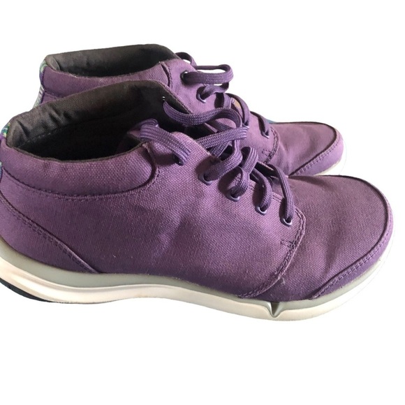 Teva Wander Chukka Casual Canvas Ankle Boot Shoe Sz. 6.5 Purple Lace Up Comfy - Picture 4 of 7